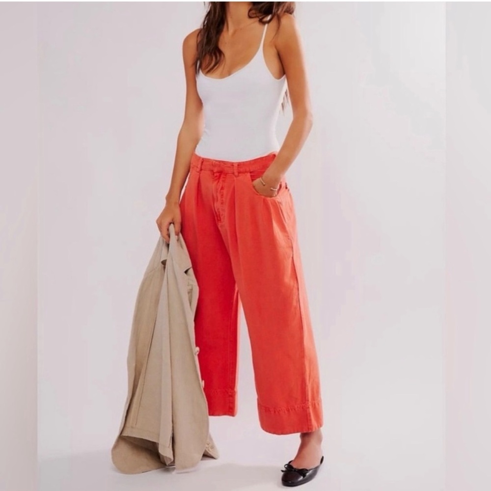 FREE PEOPLE SWEET TALK LINEN BLEND CHINO PANTS SIZE 10, MSRP
$128.00 NWOT